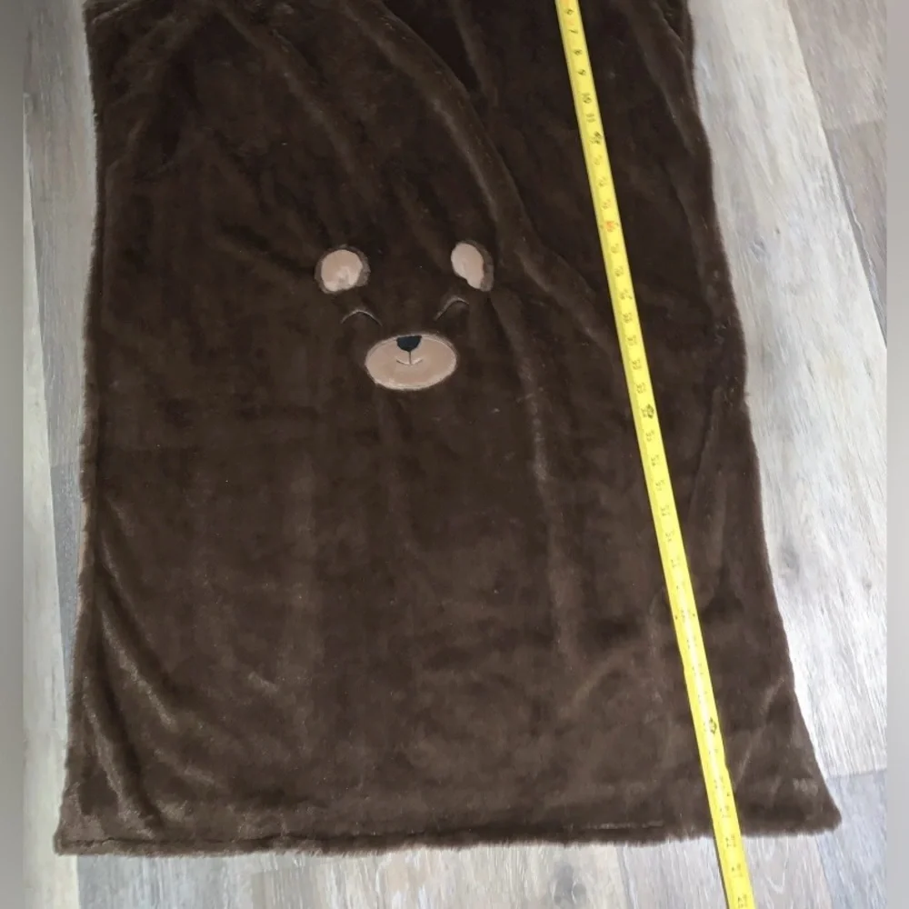 Koala Bear Brand Blankie Nursery Theme Soft Brown Bear Face Blanket 39” x 28”